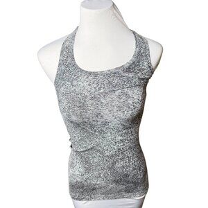 Lululemon Cool Racerback II Luon Spray Jacquard White Black 2  CRB